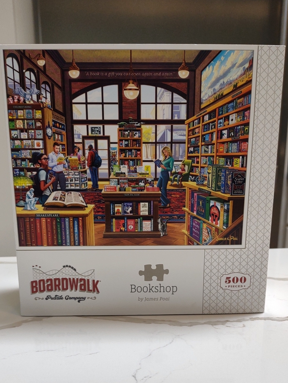 "Bookshop" Puzzle Cozy, Captivating, 500pc Boardwalk Puzzle Company HIGH QUALITY